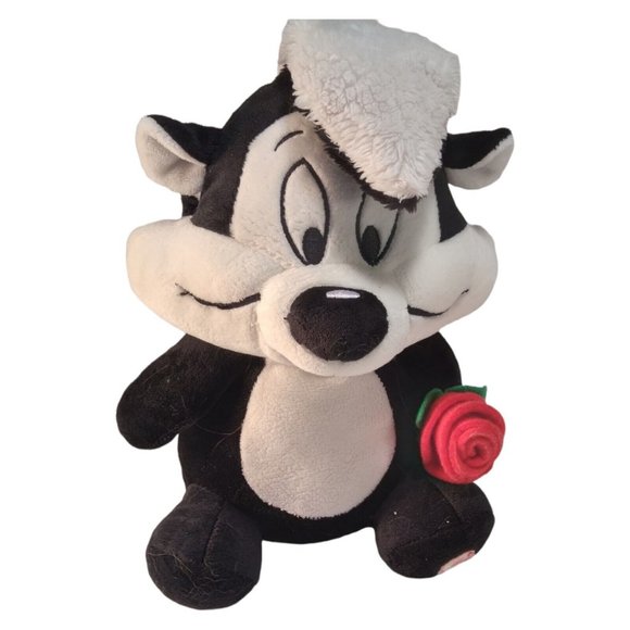 Banned Looney Tunes Pepe Le Pew Plush for Hallmark Valentine /w Flower in Hand - Picture 6 of 7